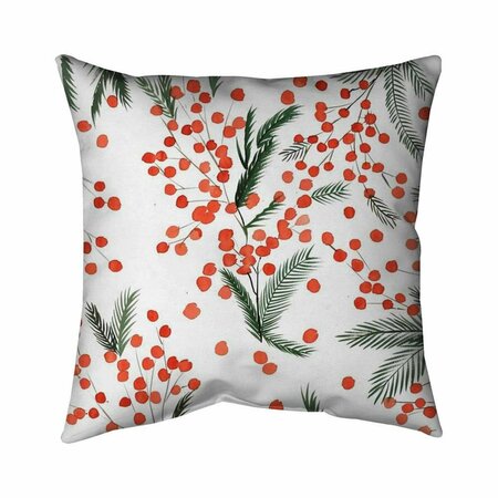 BEGIN HOME DECOR 26 x 26 in. Mistletoe Leaf Pattern-Double Sided Print Indoor Pillow 5541-2626-HO9
